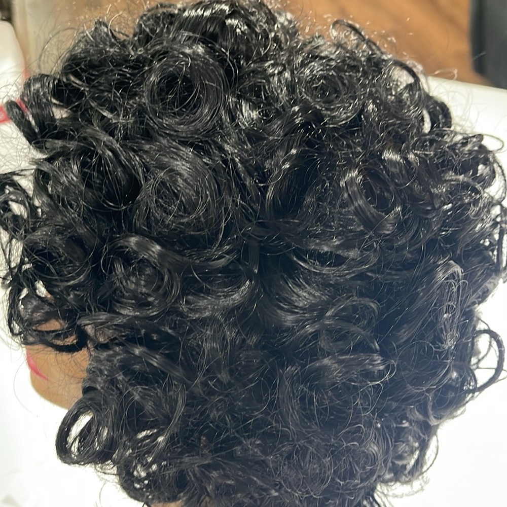 HAIR, Curly Bob with Bangs, Jet black - Picture 10 of 12